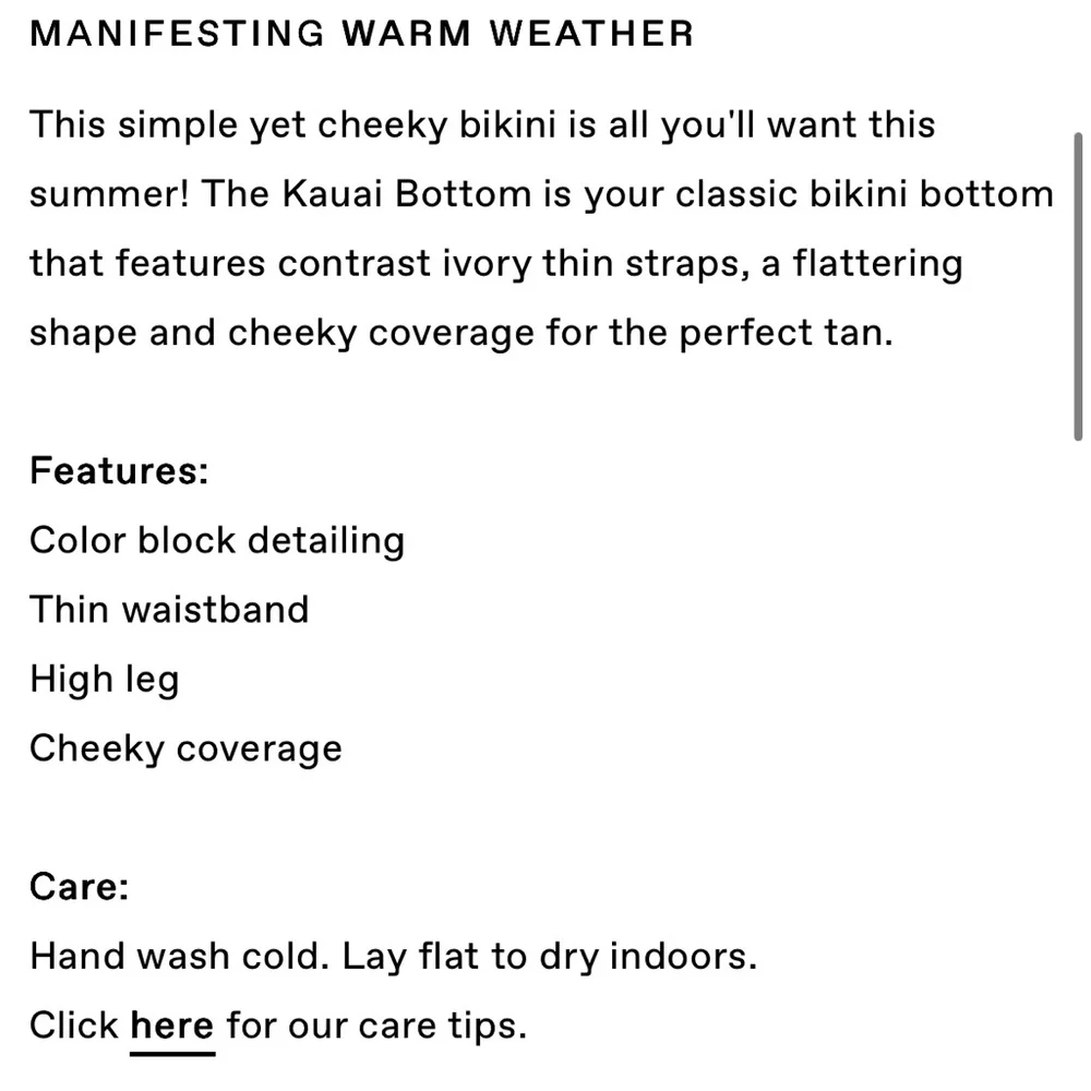 Monday Swimwear Kauai Bottom - Black/ Ivory - L matching top listed separately